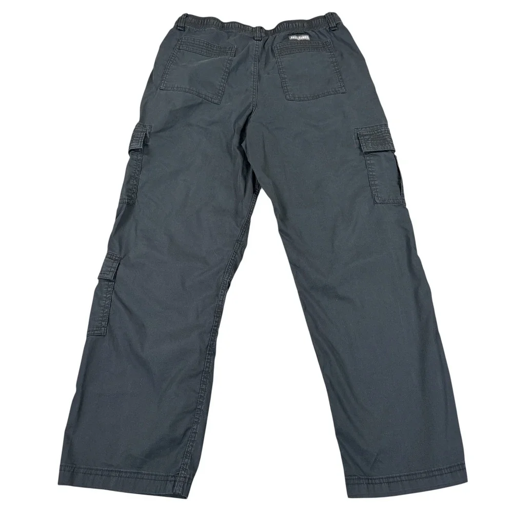 Abercrombie Kids Boys 17/18 Black Baggy Cargo Pants Stretch Utility Pockets